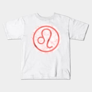 Living Coral Marble Zodiac - Leo Kids T-Shirt